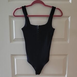 Abercrombie & Fitch Ribbed Bodysuit W/ Hook & Eye Detailing